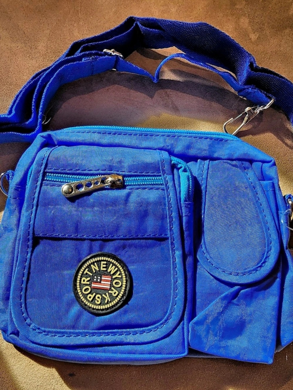 Q.B.LLC Blue Crossbody Bag 7x6x2 New